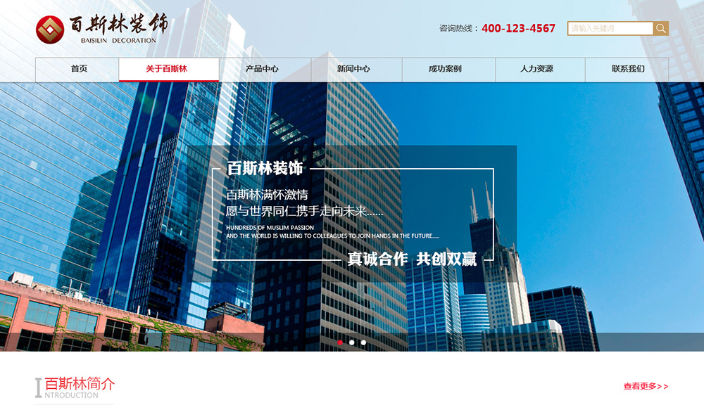 <b>百斯林装饰网站设计项目</b>